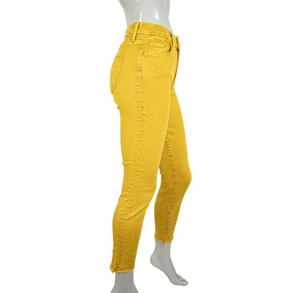 MOTHER Denim Looker Ankle Snippet Jeans Yellow Come out and Play Size 25 - Picture 5 of 12